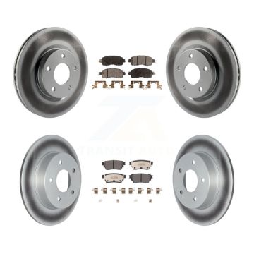 Front Rear Coated Disc Brake Rotors And Semi-Metallic Pads Kit For Nissan Altima KGF-102677