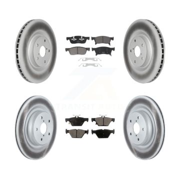 Front Rear Coated Disc Brake Rotors And Semi-Metallic Pad Kit For 2019-2024 Subaru Ascent KGF-102680