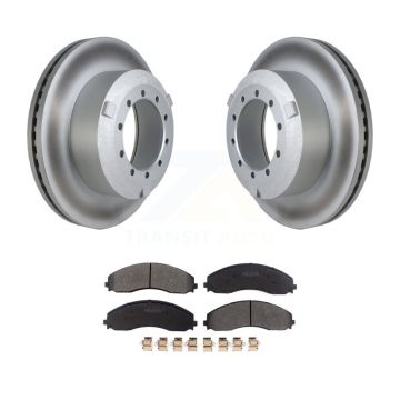 Rear Coated Disc Brake Rotors Semi-Metallic Pad Kit For Ford F-450 Super Duty F-550 F-600 KGF-102685