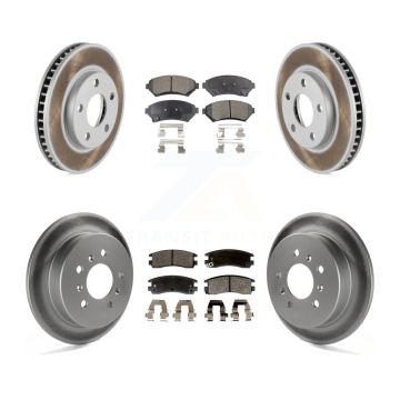 Front Rear Coated Brake Rotor & Semi-Metallic Pad Kit For Buick Century Chevrolet Venture KGF-102703