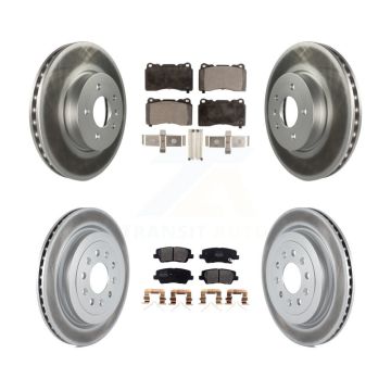 Front Rear Coated Disc Brake Rotors And Semi-Metallic Pads Kit For Cadillac ATS KGF-102704