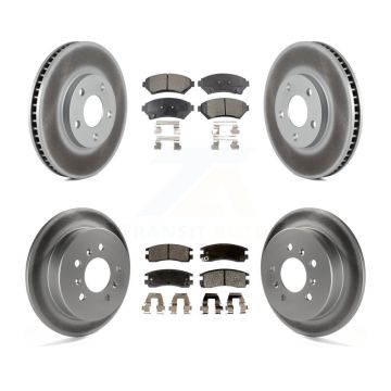 Front Rear Coated Disc Brake Rotor Semi-Metallic Pad Kit For Chevrolet Impala Monte Carlo KGF-102706