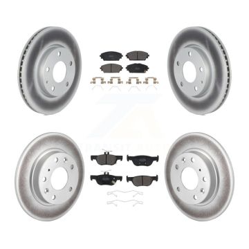 Front Rear Coated Disc Brake Rotors And Semi-Metallic Pads Kit For Mazda 3 Sport FWD KGF-102707