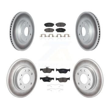 Front Rear Coated Disc Brake Rotors And Semi-Metallic Pads Kit For Mazda 3 Sport AWD KGF-102708