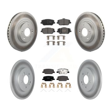 Front Rear Coated Disc Brake Rotor & Semi-Metallic Pad Kit For 2019-2020 Hyundai Santa Fe KGF-102709