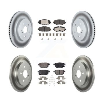 Front Rear Coated Disc Brake Rotor & Semi-Metallic Pad Kit For Toyota Corolla Prius Prime KGF-102720