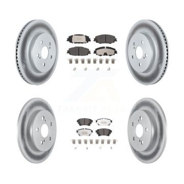 Front Rear Coated Disc Brake Rotors And Semi-Metallic Pads Kit For Toyota Corolla KGF-102721