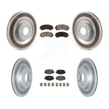 Front Rear Coated Disc Brake Rotors And Semi-Metallic Pads Kit For INFINITI QX50 QX55 KGF-102726