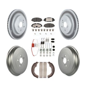 Front Rear Coat Brake Rotor Semi-Metallic Pad Drum Kit (7Pc) For 2019 Toyota Corolla 2.0L KGF-102734