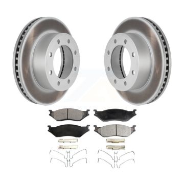 Front Coat Brake Rotors Semi-Metallic Pad Kit For Ford F-450 Super Duty With 8 Lug Wheels KGF-102743
