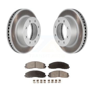Front Coated Disc Brake Rotors & Semi-Metallic Pad Kit For 2013 Ford F-250 Super Duty 4WD KGF-102744