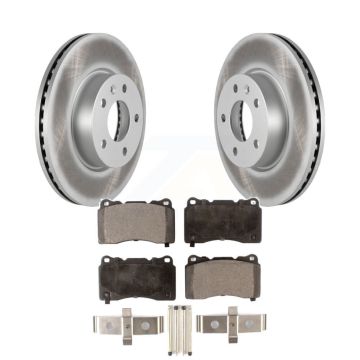 Front Coated Disc Brake Rotors And Semi-Metallic Pads Kit For 2019 Cadillac ATS Base KGF-102745