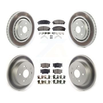 Front Rear Coated Disc Brake Rotors And Semi-Metallic Pads Kit For 2022 Toyota Camry TRD KGF-102754