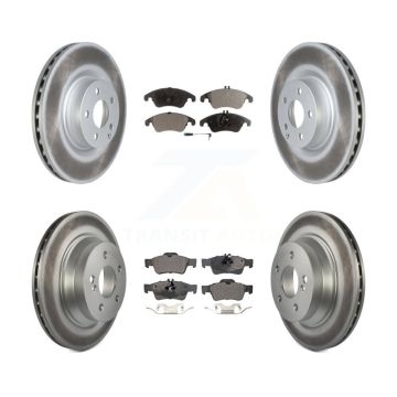 Front Rear Coat Brake Rotors Semi-Metallic Pad Kit For 2015-2016 Mercedes-Benz E400 Sedan KGF-102765