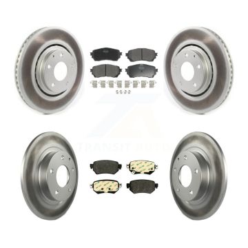 Front Rear Coated Disc Brake Rotors & Semi-Metallic Pad Kit For 2021 Mazda 6 Turbocharged KGF-102767