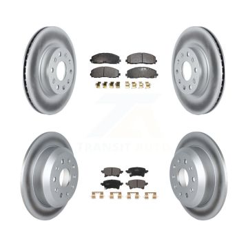 Front Rear Coated Disc Brake Rotors And Semi-Metallic Pads Kit For Jeep Wrangler KGF-102768