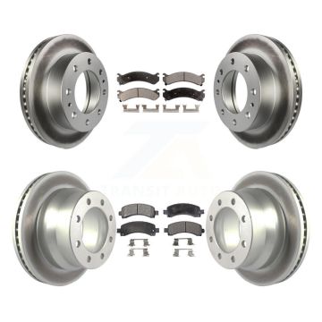 Front Rear Coated Disc Brake Rotors And Semi-Metallic Pads Kit For Chevrolet Express 4500 KGF-102769