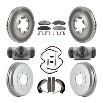 Front Rear Coated Brake Rotor Semi-Metallic Pad Drum Kit (9Pc) For Chevrolet Colorado GMC KGF-102783