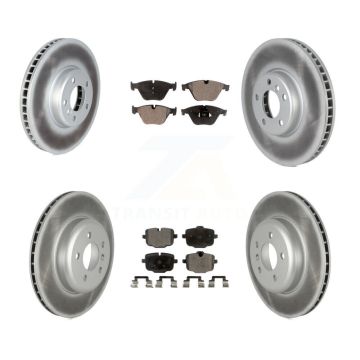 Front Rear Coated Disc Brake Rotors And Semi-Metallic Pads Kit (6Pc) For BMW 535i KGF-102784