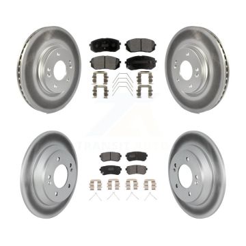 Front Rear Coated Disc Brake Rotors And Semi-Metallic Pads Kit For Hyundai Kona KGF-102797