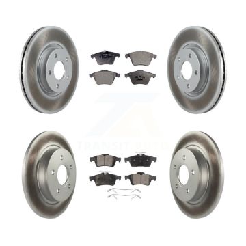Front Rear Coated Disc Brake Rotors And Semi-Metallic Pads Kit For Volvo S40 KGF-102800