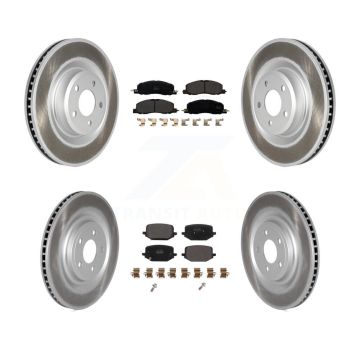 Front Rear Coated Disc Brake Rotors And Semi-Metallic Pads Kit For Lincoln Aviator KGF-102801