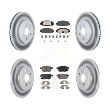 Front Rear Coated Disc Brake Rotor And Semi-Metallic Pad Kit For 2019 Toyota Corolla 2.0L KGF-102803