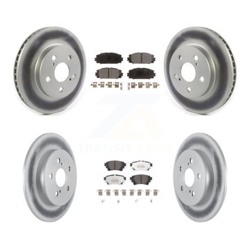 Front Rear Coated Disc Brake Rotors And Semi-Metallic Pads Kit For Toyota Corolla KGF-102804