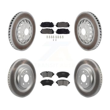 Front Rear Coated Disc Brake Rotor Semi-Metallic Pad Kit For Audi A6 Quattro A7 Sportback KGF-102806