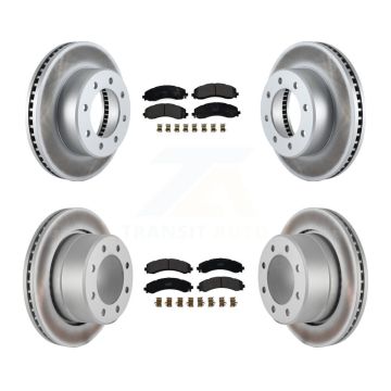 Front Rear Coat Disc Brake Rotor Semi-Metallic Pad Kit For Ram 3500 With Dual Wheels KGF-102808