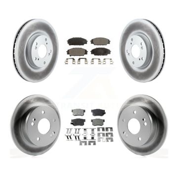 Front Rear Coated Disc Brake Rotor & Semi-Metallic Pad Kit For 2002-2006 Acura RSX Type-S KGF-102812