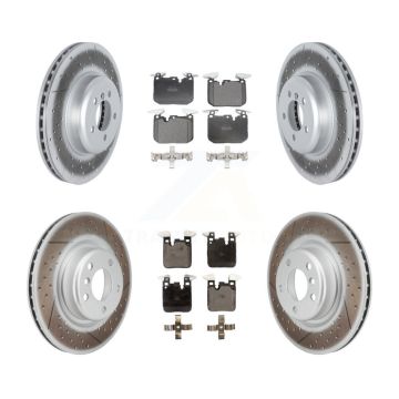 Front Rear Coated Disc Brake Rotor & Semi-Metallic Pad Kit For 2018-2020 BMW M240i xDrive KGF-102826