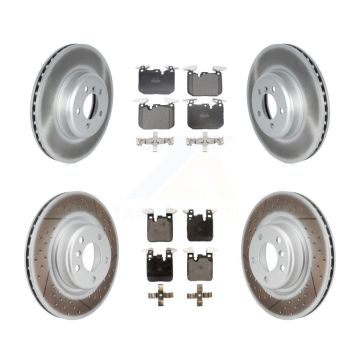 Front Rear Coated Disc Brake Rotor & Semi-Metallic Pad Kit For 2018-2020 BMW M240i xDrive KGF-102828