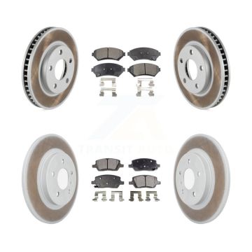 Front Rear Coated Brake Rotor Semi-Metallic Pad Kit For 2005 Pontiac Montana SV6 with FWD KGF-102835