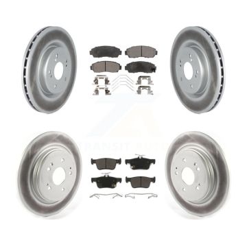 Front Rear Coated Disc Brake Rotors And Semi-Metallic Pads Kit For 2019-2021 Acura RDX KGF-102836