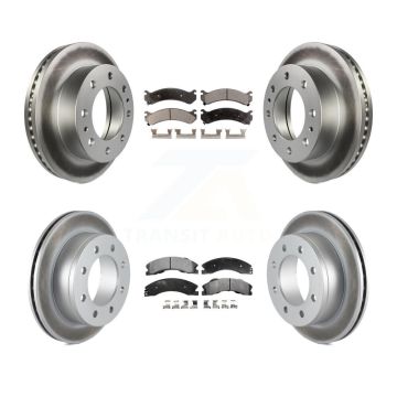 Front Rear Coated Disc Brake Rotors And Semi-Metallic Pads Kit For Chevrolet Express 4500 KGF-102838