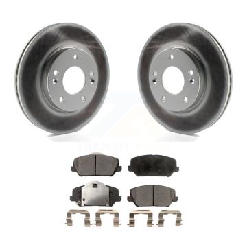 Front Coat Brake Rotors Semi-Metallic Pad Kit For Kia Forte LX Without 15" Factory Wheels KGF-102848