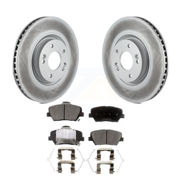 Front Coated Disc Brake Rotors And Semi-Metallic Pads Kit For 2019-2022 Hyundai Nexo KGF-102850