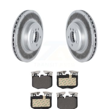 Front Coat Brake Rotor Semi-Metallic Pad Kit For 2019 BMW 330i With Blue Painted Calipers KGF-102852