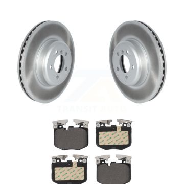 Front Coat Brake Rotor Semi-Metallic Pad Kit For 2019 BMW 330i With Blue Painted Calipers KGF-102853