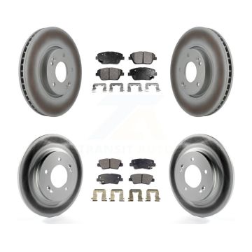 Front Rear Coated Disc Brake Rotors And Semi-Metallic Pads Kit For Hyundai Sonata KGF-102867