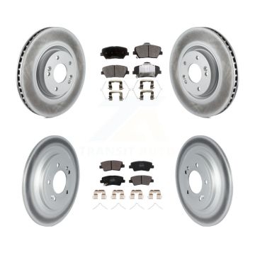 Front Rear Coated Disc Brake Rotors And Semi-Metallic Pads Kit For 2019-2020 Hyundai Nexo KGF-102870