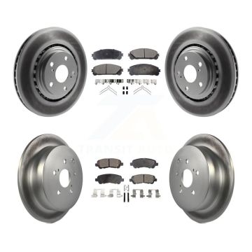 Front Rear Coated Disc Brake Rotors And Semi-Metallic Pads Kit For Toyota Highlander KGF-102871