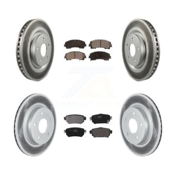 Front Rear Coated Disc Brake Rotors And Semi-Metallic Pads Kit For Nissan Rogue KGF-102874