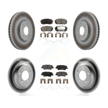 Front Rear Coated Disc Brake Rotors And Semi-Metallic Pads Kit For Hyundai Sonata KGF-102879