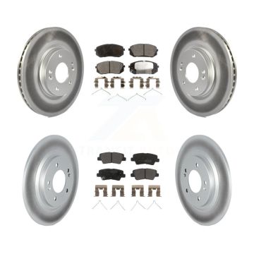 Front Rear Coated Brake Rotor Semi-Metallic Pad Kit For Hyundai Kona Electric Kia Niro EV KGF-102880