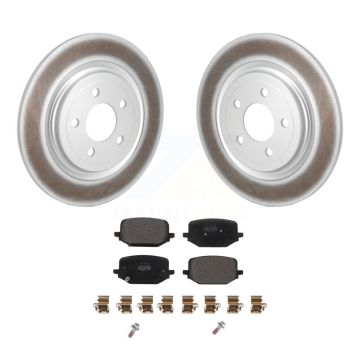 Rear Coated Disc Brake Rotors And Semi-Metallic Pads Kit For 2022-2024 Ford Explorer 2.3L KGF-102883