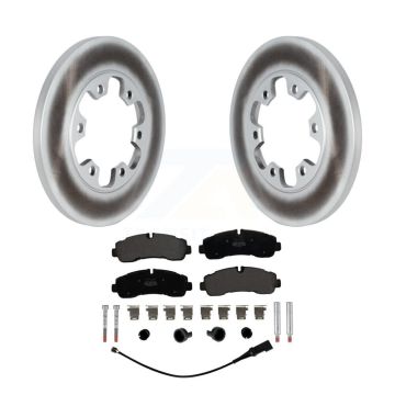 Rear Coat Brake Rotor Semi-Metallic Pad Kit For Ford Transit-350 HD With 6 Lug Wheels AWD KGF-102885