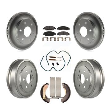 Front Rear Coated Disc Brake Rotor Semi-Metallic Pad & Drum Kit (7Pc) For GMC Sierra 1500 KGF-102893