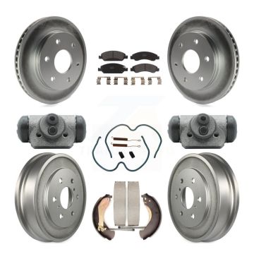 Front Rear Coated Disc Brake Rotor Semi-Metallic Pad & Drum Kit (9Pc) For GMC Sierra 1500 KGF-102896
